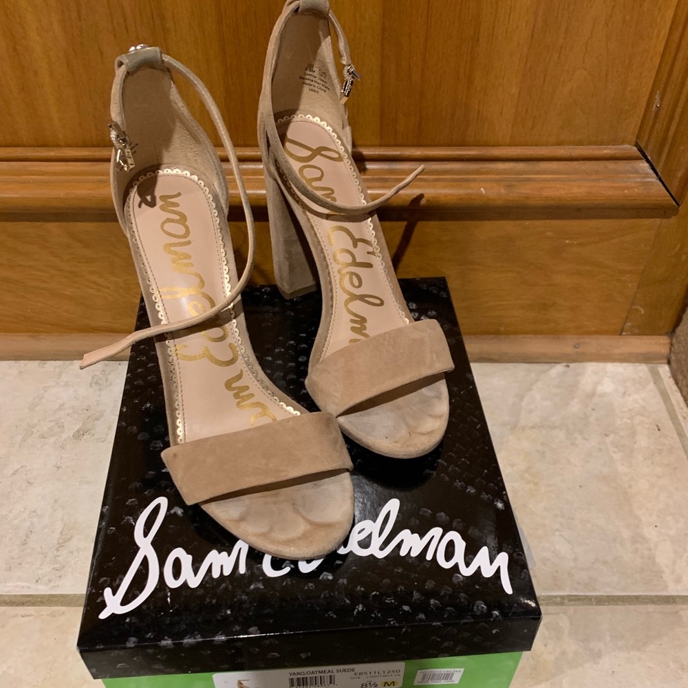 Sam Edelman Yaro Suede Nude Ankle strap sandal